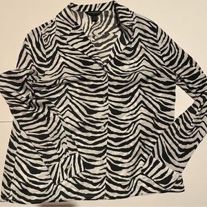 women’s zebra print Banana republic button up shirt